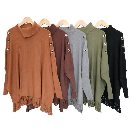 Sweater de Bremer Murciélago Media Polera con Hojal y Flecos. - Miniatura 2
