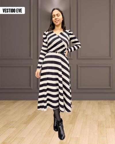 Vestido Lanilla Rayado