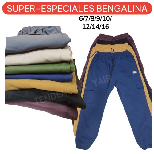 Jogger Cargo Súper Especiales  6 al 16 Bengalina Elastizada Bolsillos con Cierre - Miniatura 2