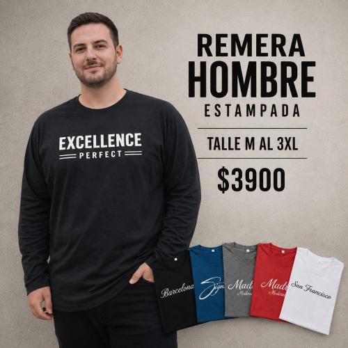 Remera Hombre M/l Estampada - Miniatura 3