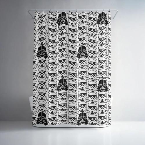 Cortina de Baño Star Wars Piñata 180x180 Gris Impermeable