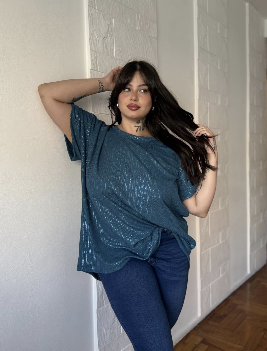 Remera Crep Lurex - Imagen 4