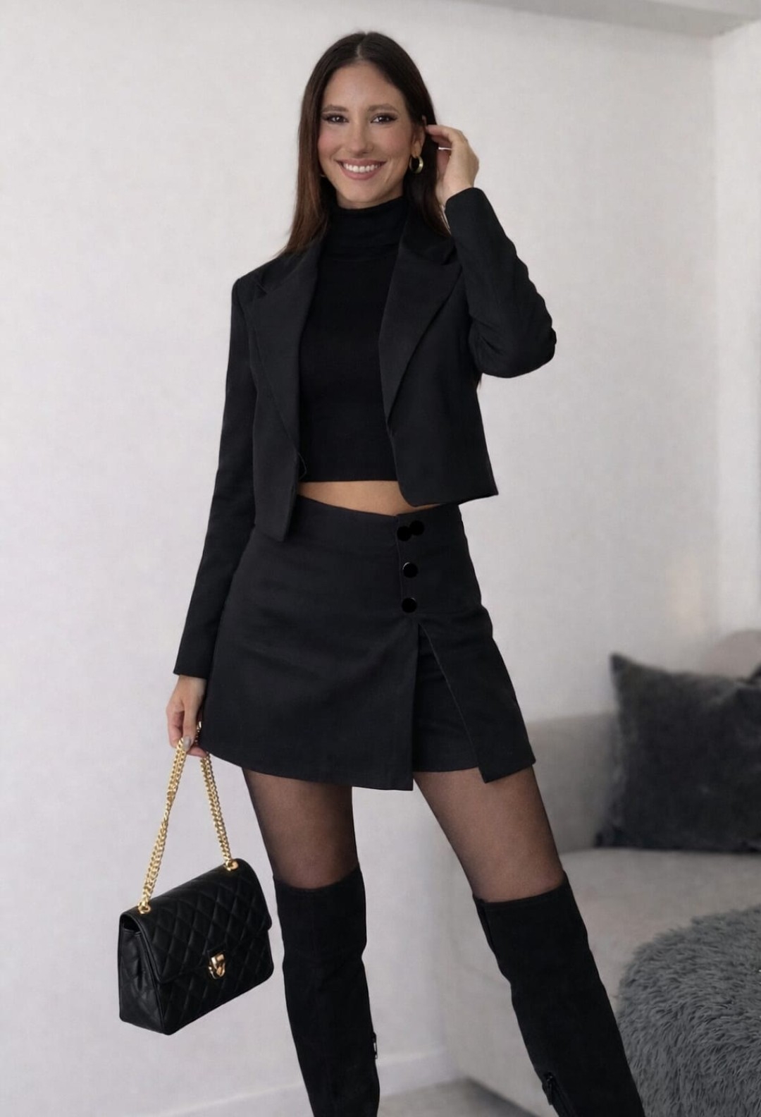 Conjunto Blazer + Short Pollera de Bengalina - Imagen 2