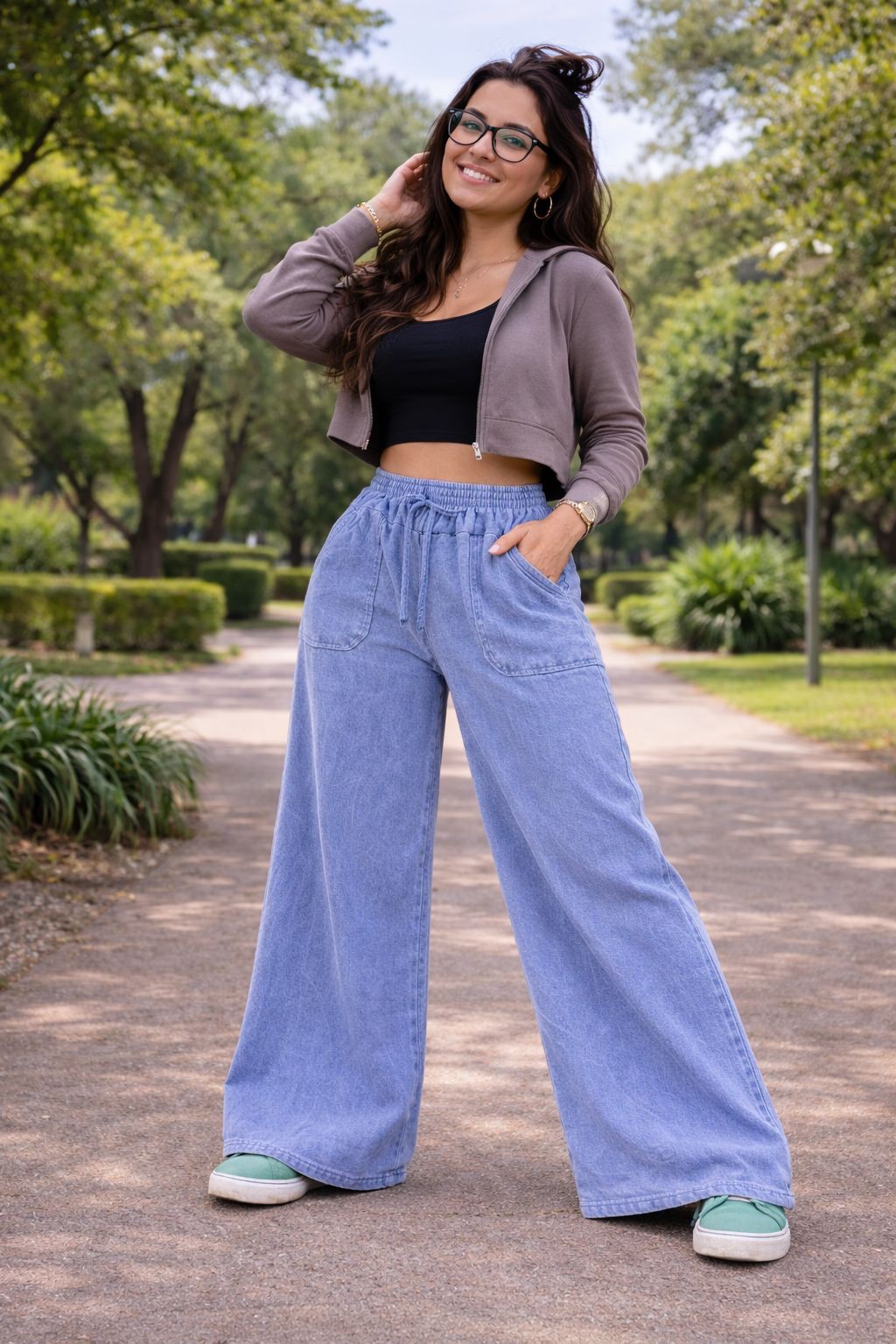 Maxi Palazo de Algodón Frizado Batik con Bolsillos - Imagen 3