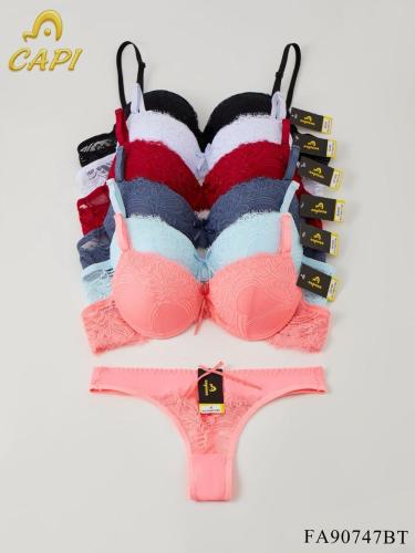 Conjunto Doble Push Up Microfibra y Puntilla Capicúa Art 90747 Copa B