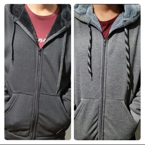 Campera con Piel 3 al 8 de Hombre