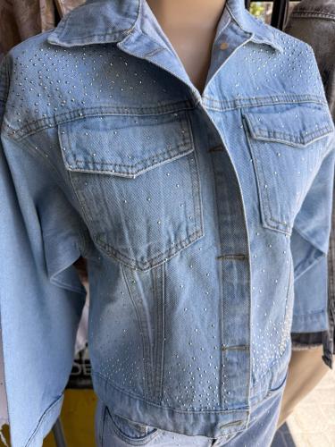 Campera Celeste con Brillo - Miniatura 3