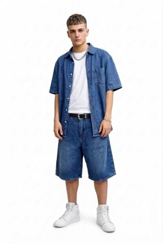 Bermuda Jean Baggy Hombre Pantalon Ancho Corto Denim Mujer Mayoristas Hotsale