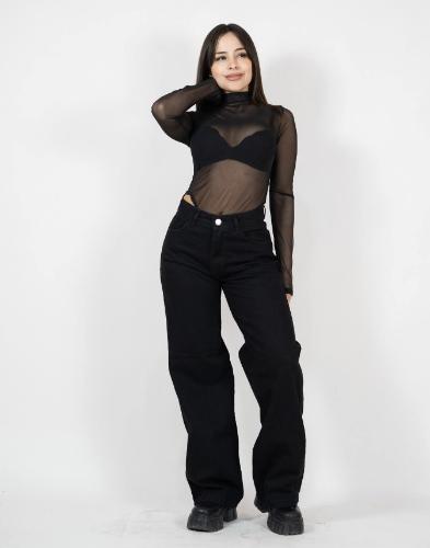 Wide Leg Jeans Negro