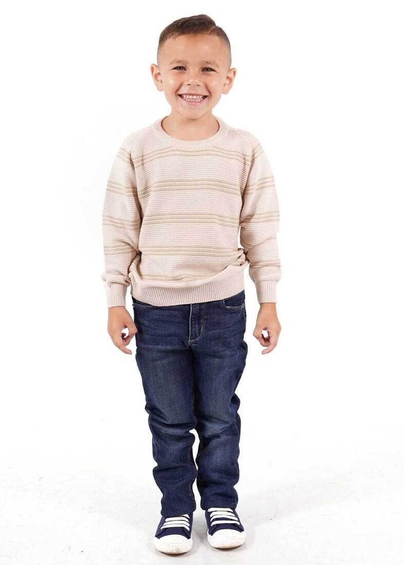 Suéter de Niño Beige Rayado - Imagen 2