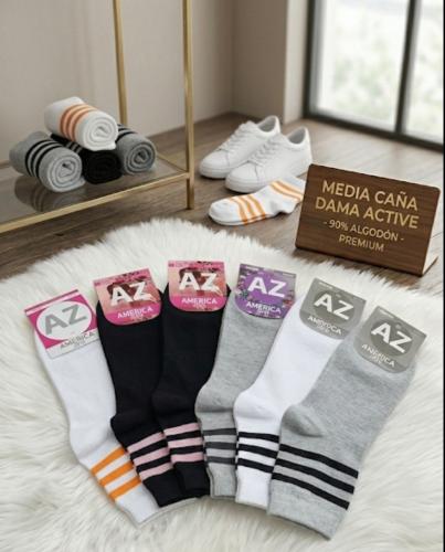 Medias Tenis de Varon   Az Algodon %90