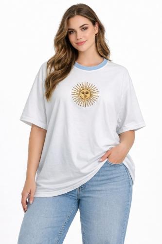 Remeras Overzice Bordado Sol de Mayo