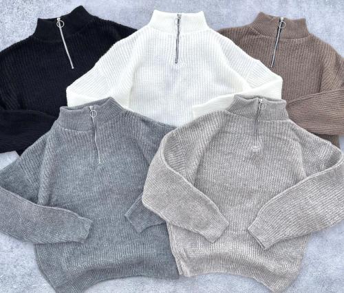 Sweater Medio Cierre Lana Frizz