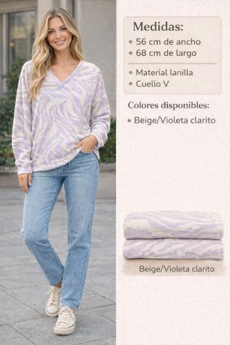 Remera Lanilla Cuello V