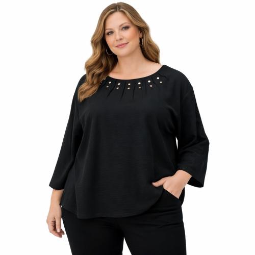 Blusa de Cey Cuello Pinzado con Tachas - Miniatura 1
