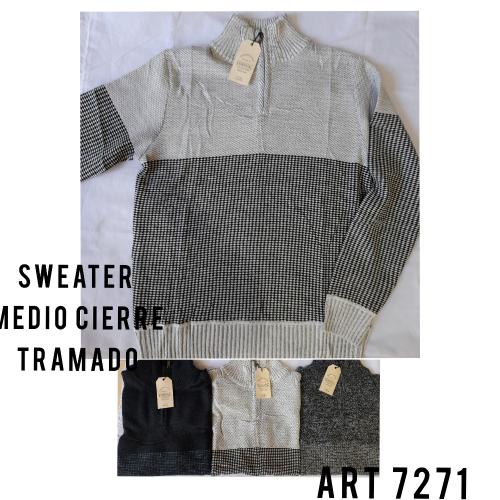 Sweater Medio Cierre Tramado por Mayor