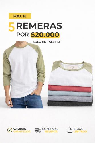 Pack Remera Manga Larga