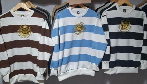 Buzos Rayados de Friza  con Sol Bordado Unisex - Miniatura 3