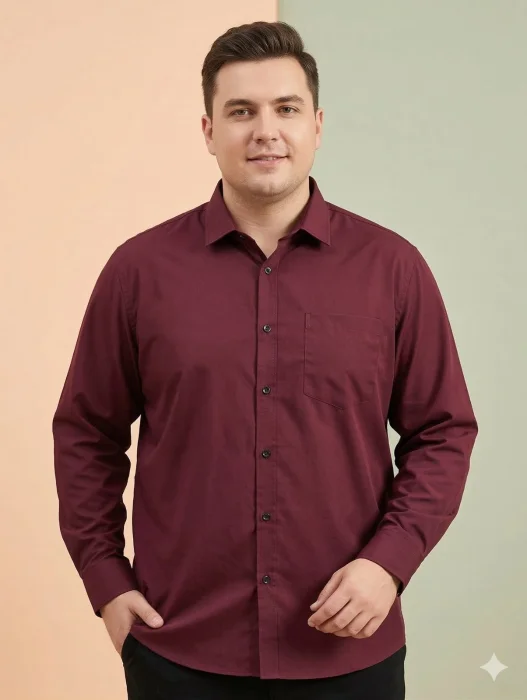 Camisa Elastizado Liso Talla Especial M / Larga
