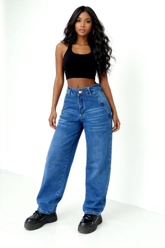 Jean Baggy Clásico Dama Pantalón Ancho Denim Mujer 2000's Mayorista Hotsale Pinterest - Miniatura 3