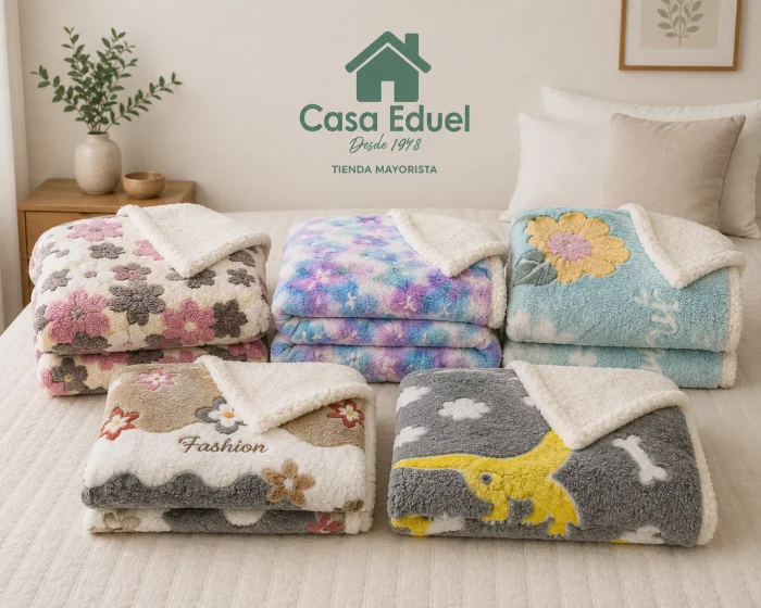 Frazada Luminosa C/corderito  Estampadas 1 1/2