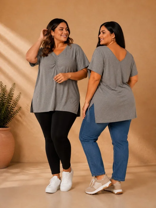 Remera con Frunce (modal Viscosa)