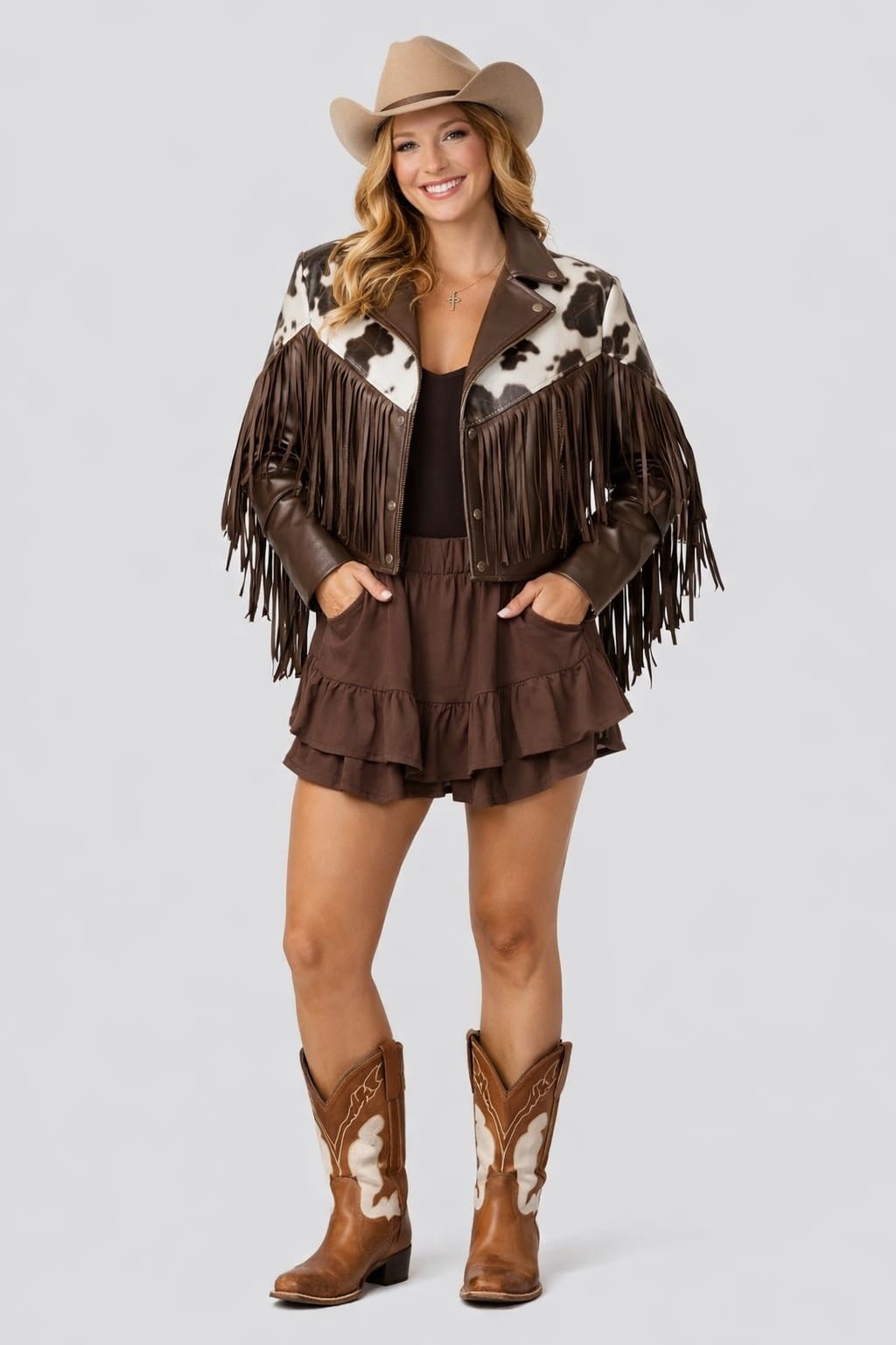 Campera Eco Cuero con Fleco - Imagen 2