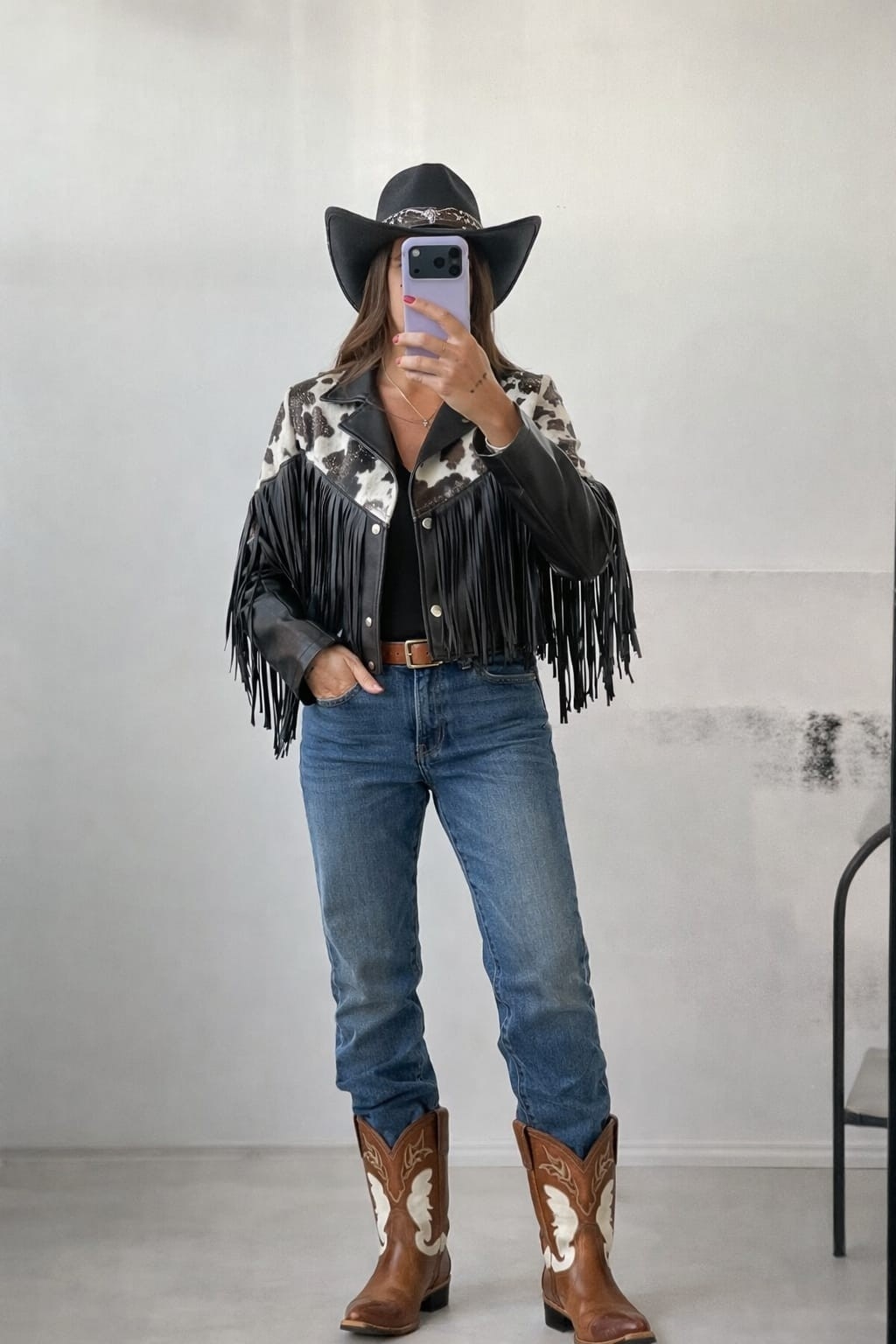 Campera Eco Cuero con Fleco - Imagen 3