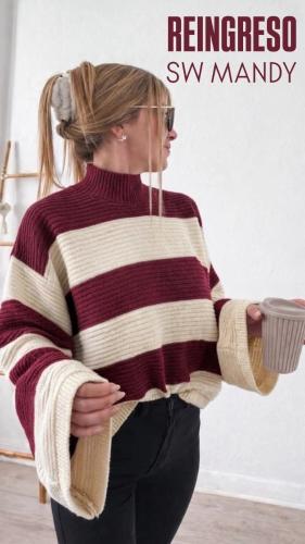 Sweater Combinado Manga Amplia
