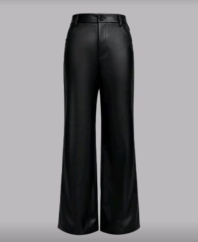 Pantalones de Cuerina Engomado Recto Cuero Pu Talles Reales - Miniatura 2