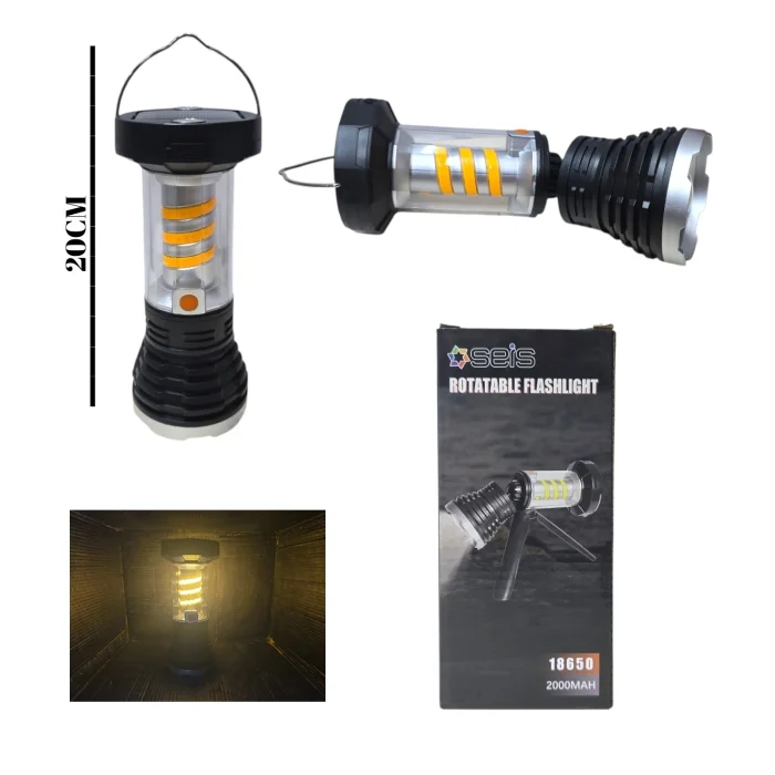 Linterna Rotativa 2 en 1 Solar Recargable  (av5829)
