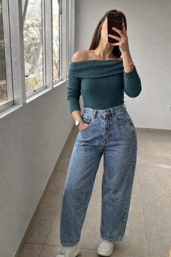 Jeans Baggy Pinzas Nevado
