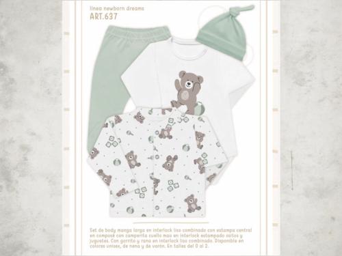 Set en Caja 4 Piezas Interlock Nene y Nena Dreams T.(0-1-2) Art.637