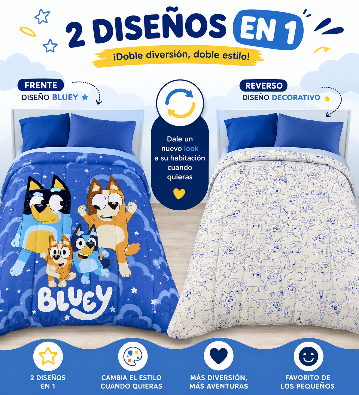 Acolchado Infantil Reversible Piñata Bluey 1 Plaza 155x240 Licencia Oficial - 3.png