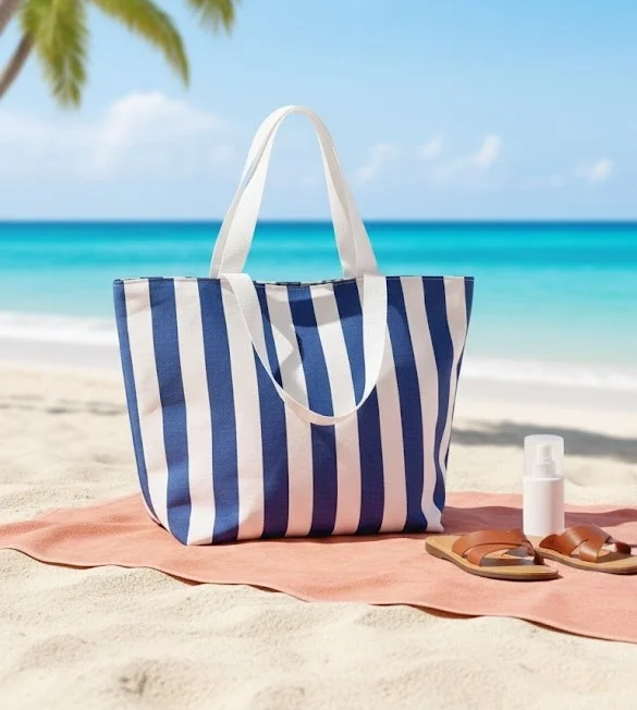 Bolso Playero Amplio Rayado