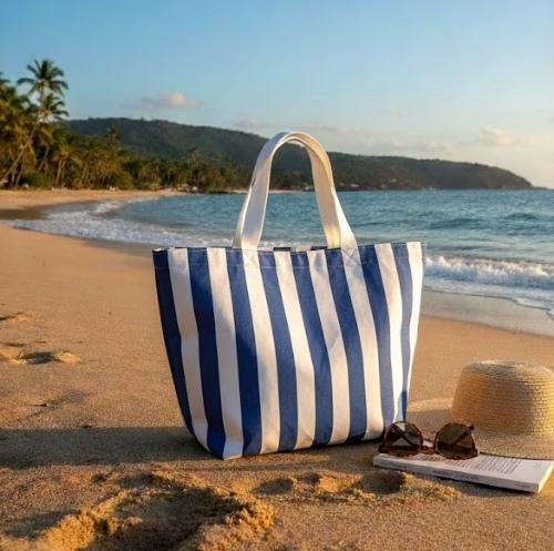 Bolso Playero Amplio Rayado - Miniatura 3