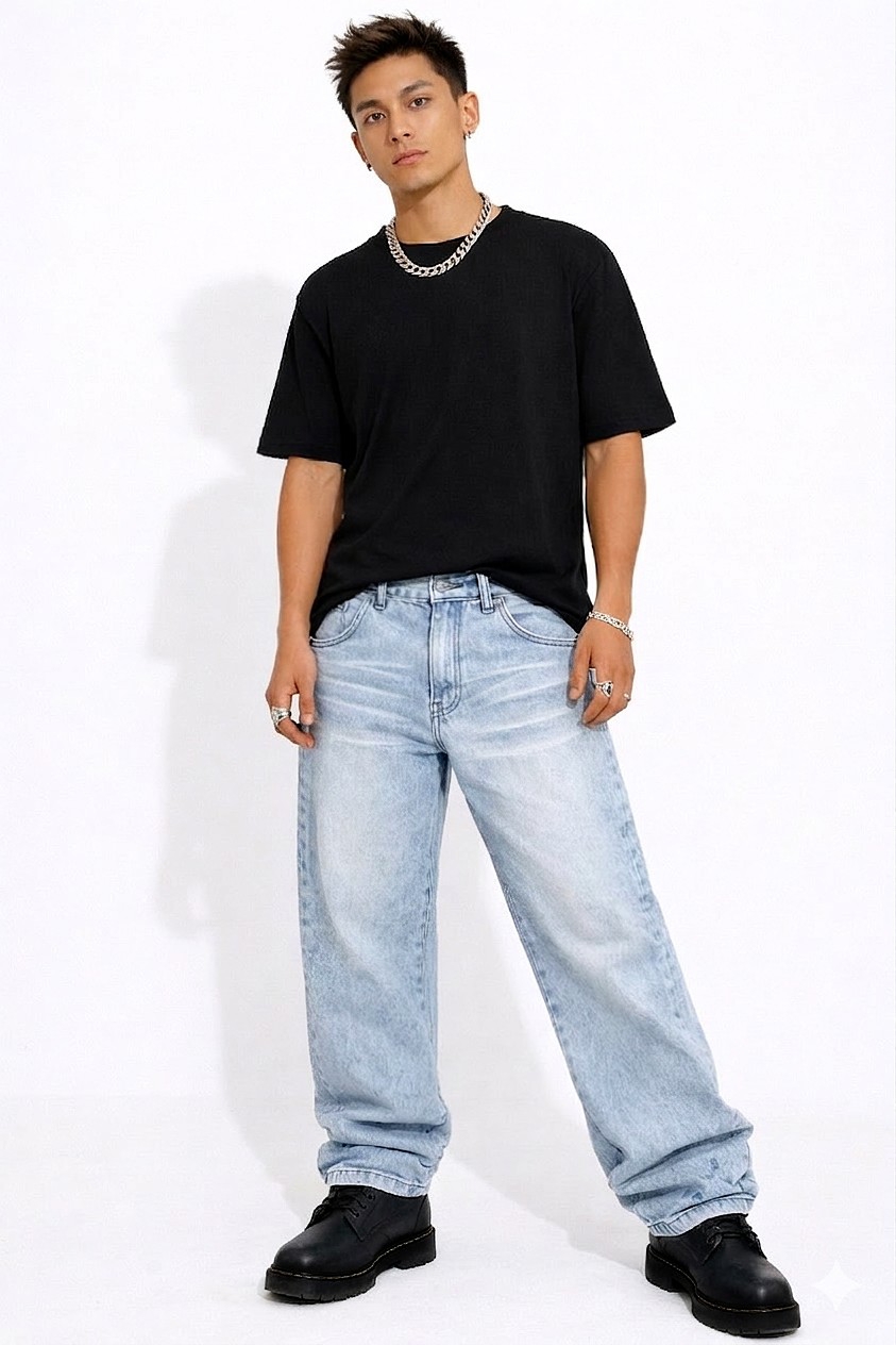 Jean Baggy Unisex Pantalon Ancho Y2k Denim 2000's Mujer Hombre Mayoristas Hotsale - Imagen 2