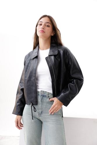 I505 Campera Corta Corto Cuero