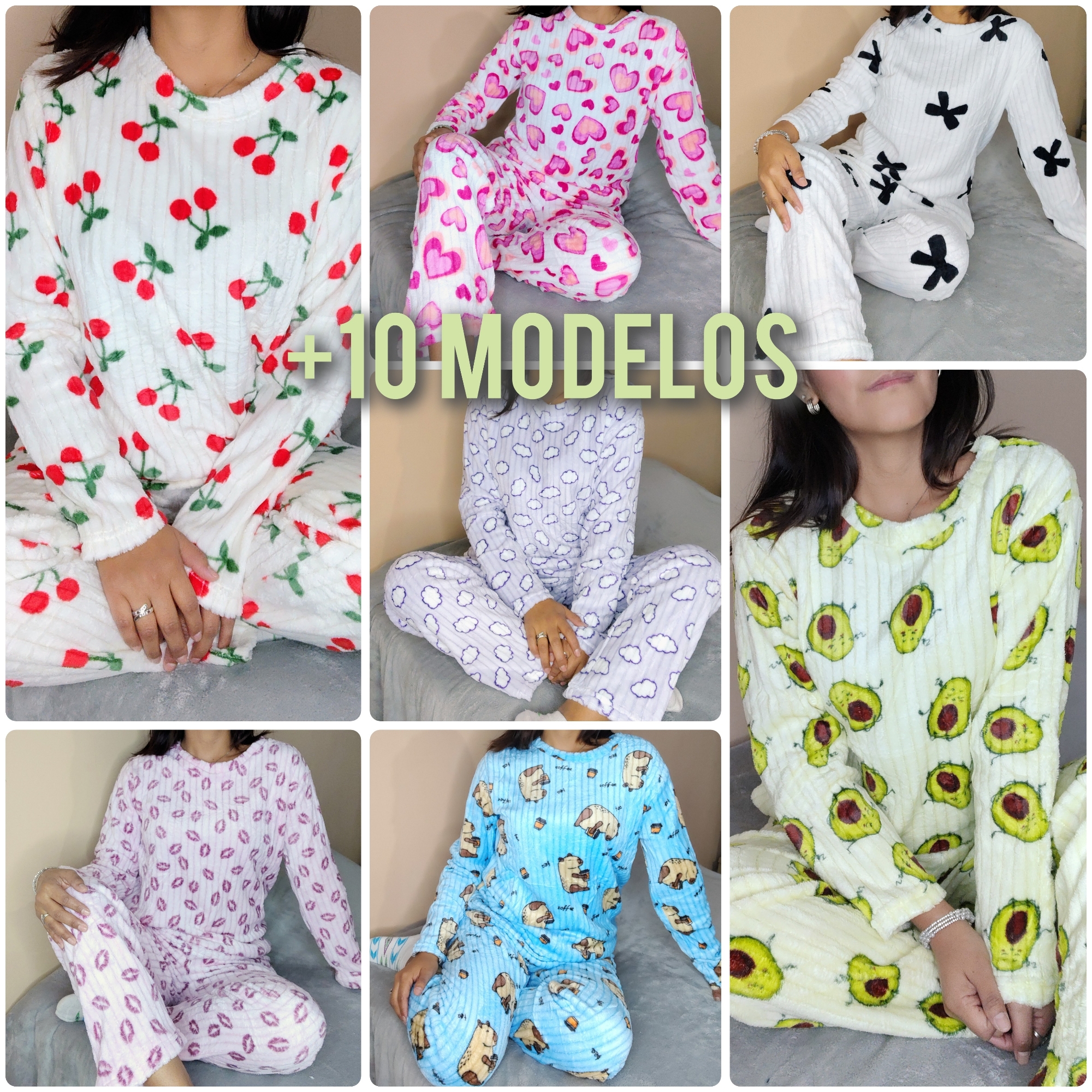 Pijama Plush Flannel Acanelado Dama - Imagen 1