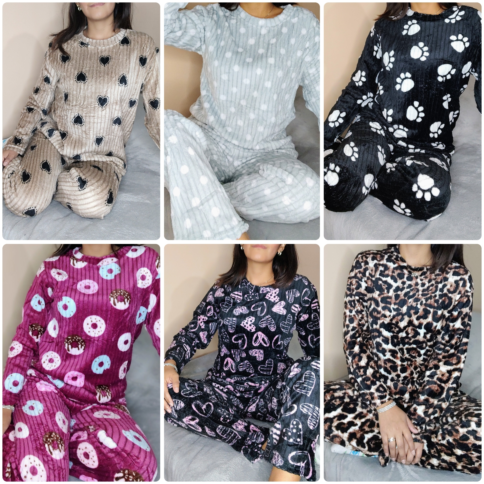 Pijama Plush Flannel Acanelado Dama - Imagen 2