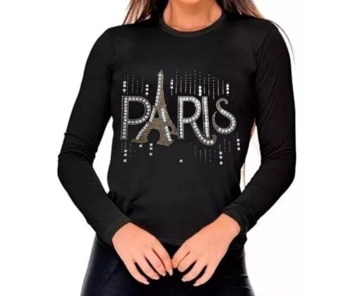 Camiseta de Modal Viscosa Lycra con Estampado de Brillos - Miniatura 3