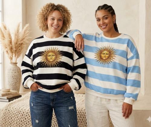 Buzos Oversize Sol de Mayo con Strass
