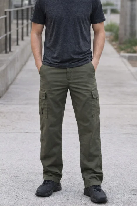 Pantalon Cargo de Gabardina