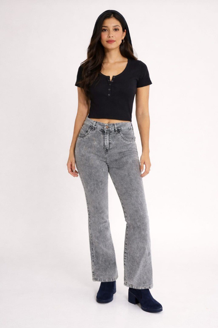 Jean Oxford Dama Pantalón Ancho Denim Acampanado Mayorista Mujer 2000s Moda Pinterest - Imagen 1