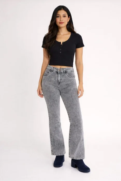 Jean Oxford Dama Pantalón Ancho Denim Acampanado Mayorista Mujer 2000s Moda Pinterest