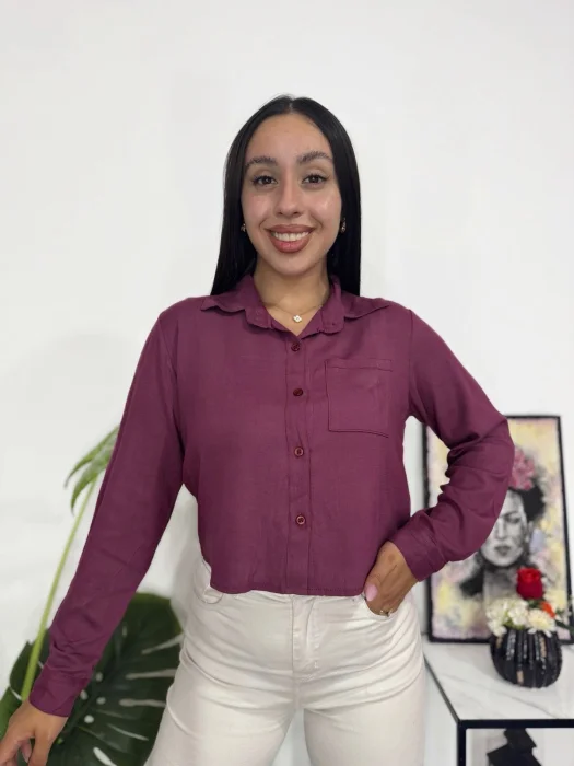 Camisa Corta de Lino Manga Larga !! Oferta!!!