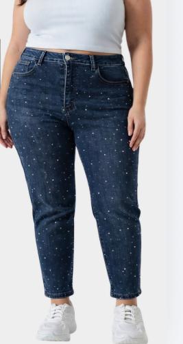 Jeans  Mom con Strass Elastizado - Miniatura 2