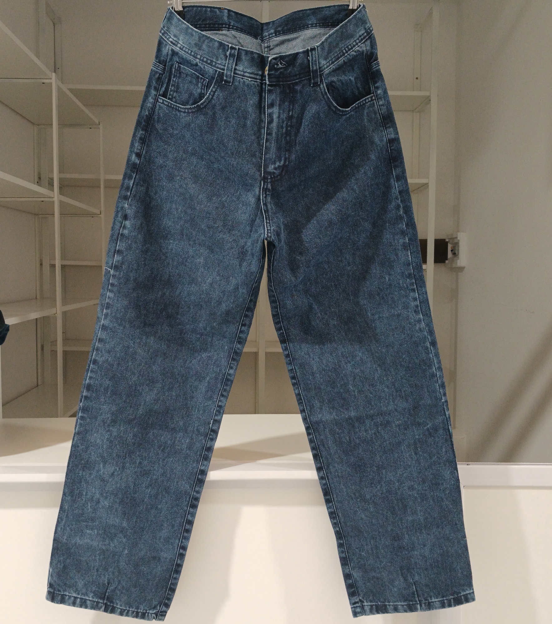 Pantalón Baggy Pinzas Azul Celeste Oxido Nevado Soft New - Imagen 1