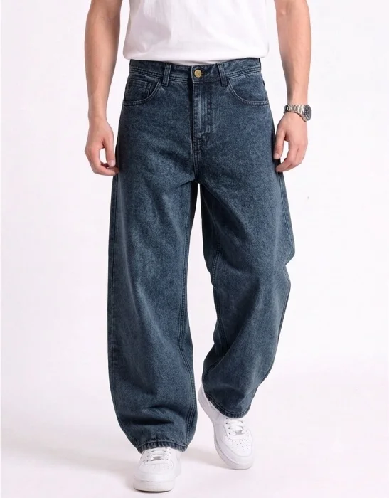 Pantalón Baggy Pinzas Azul Celeste Oxido Nevado Soft New