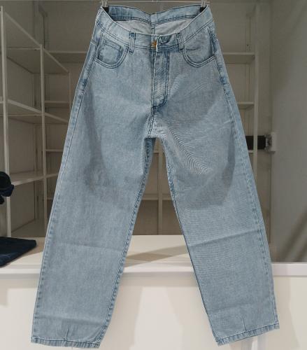 Pantalón Baggy Pinzas Azul Celeste Oxido Nevado Soft New - Miniatura 2